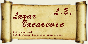 Lazar Bačarević vizit kartica